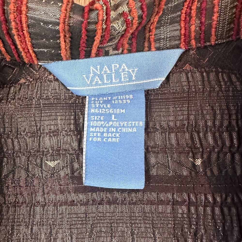 Napa Valley Textured Stripe Jacket Womens Large Button Front 3/4 Sleeve - Picture 4 of 6